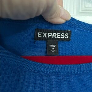 Express woman’s Vibrant Blue knit dress
